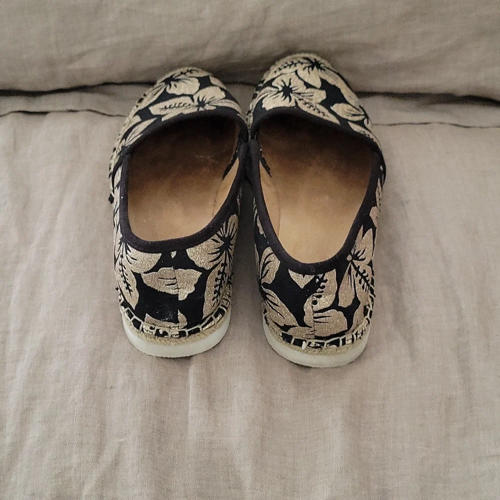 ๐ Host Pick G.H. Bass Women's Madrid Espadrille Blk/gold sparkle slip on 7. - Picture 3 of 12